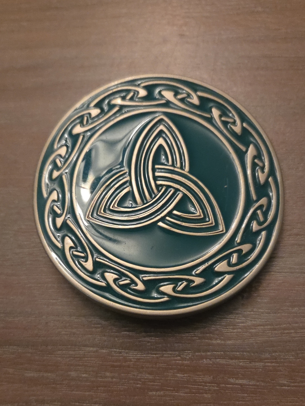 "Trinity with Border" Celtic belt buckle